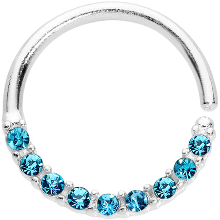 16G 3/8 Blue Gem Simple Elegance Seamless Circular Ring
