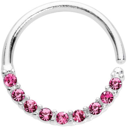 16G 3/8 Pink Gem Simple Elegance Seamless Circular Ring