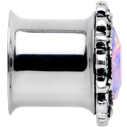Aurora Gem Filigree Flower Double Flare Plug Set 2G to 1 Inch
