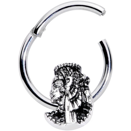 16G 3/8 Egypt Cleopatra Anubis Hinged Segment Ring
