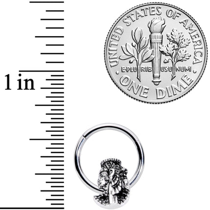 16G 3/8 Egypt Cleopatra Anubis Hinged Segment Ring