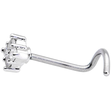 20G 5/16 Clear CZ Gem Princess Nose Screw