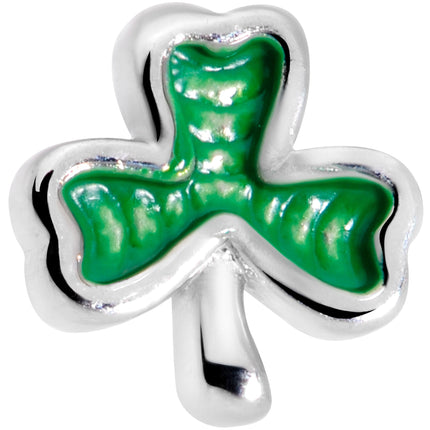 22G 5/16 St Patricks Day Shamrock L Shaped Nose Ring