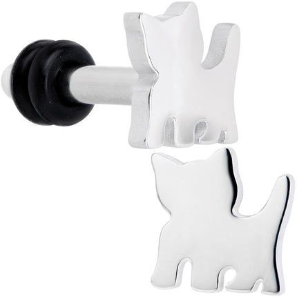 Steel Cat Lover Kitty Cat Single Flare Plug Set 14G to 0G