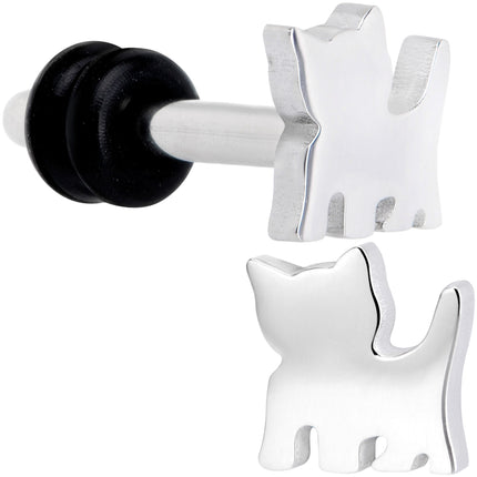 Steel Cat Lover Kitty Cat Single Flare Plug Set 14G to 0G