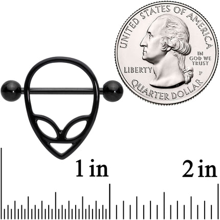14G 3/4 Black UFO Alien Nipple Shield Set