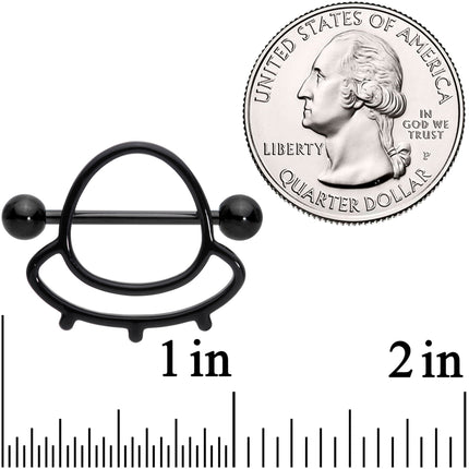 14G 13/16 Black Outer Space UFO Nipple Shield Set