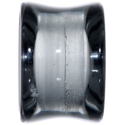 Translucent Black Glass Tunnel Plug Set 2G to 1 Inch