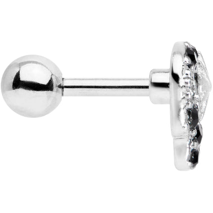 16G 1/4 Black Gem Star Skull Cartilage Tragus Earring
