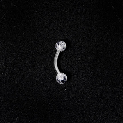 14G 5/16 Clear Speckled Acrylic End Curved Eyebrow Ring