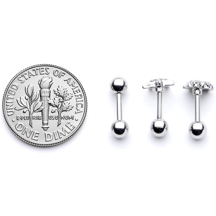 16G 1/4 Clear Gem Starfish Nautical Cartilage Tragus Set of 3