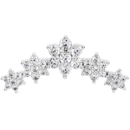 16G 1/4 Clear CZ Gem Floral Internally Threaded Labret