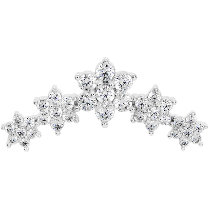 16G 5/16 Clear CZ Gem Floral Internal Thread Labret