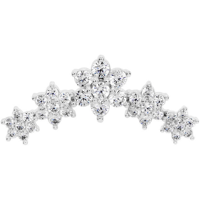 16G 5/16 Clear CZ Gem Floral Internal Thread Labret
