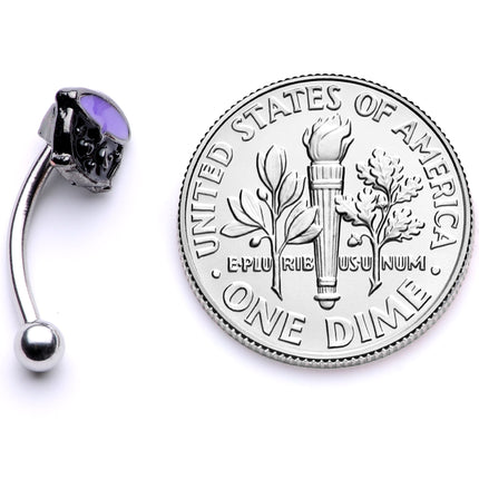 16G 5/16 Black Purple Cauldron Halloween Curved Eyebrow Ring