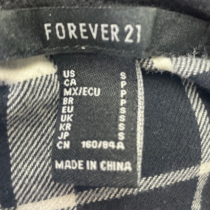 Forever 21 Womens Small Button Up Lined Hooded Plaid Shirt Hoodie Jacket