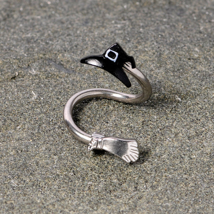 Hat and Broom Im a Witch Kit Halloween Spiral Twister Belly Ring