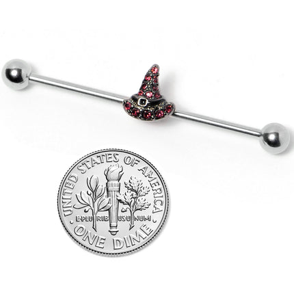 14G Purple Gem Witch Hat Halloween Industrial Barbell 38mm