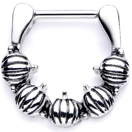 16G 5/16 Pumpkin Patch Halloween Septum Clicker