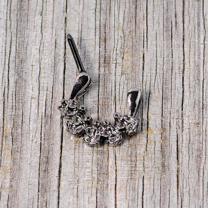 16G 5/16 Black Scary Skeletons Halloween Septum Clicker