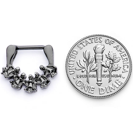 16G 5/16 Black Scary Skeletons Halloween Septum Clicker