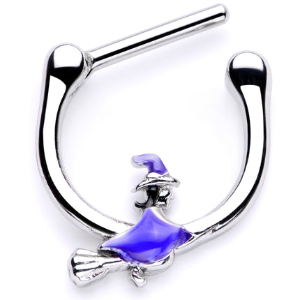 16G 5/16 Blue Spooky Witch Halloween Septum Clicker