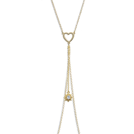 14G 5/8 Clear Gem Gold Tone Sun Heart Star Nipple Chain Necklace