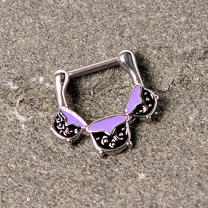 16G 3/8 Black Purple Cauldron Halloween Cartilage Clicker
