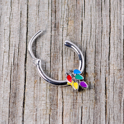 16G 3/8 Christmas Lights Holiday Septum Clicker
