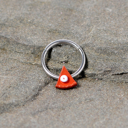 16G 3/8 Pumpkin Pie Thanksgiving Holiday Hinged Segment Ring