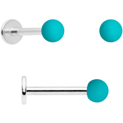 16G 5/16 Blue Green Grey Matte Labret Monroe Tragus Set of 4