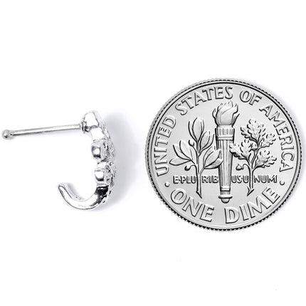 20G 3/8 Clear Gem Fleur De Lis Faux Hoop Nose Bone
