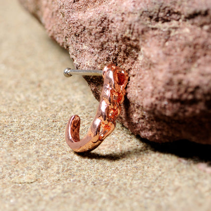20G 3/8 Rose Gold Tone Chain Link Faux Hoop Nose Bone