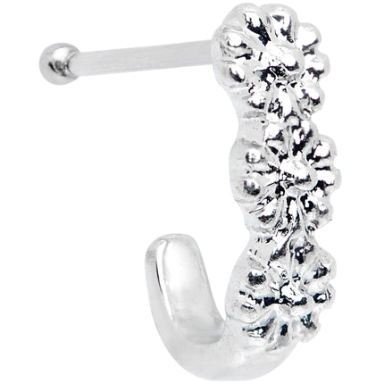 20G 3/8 Steel Daisy Chain Flower Faux Hoop Nose Bone