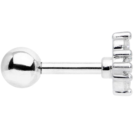 16G 1/4 Clear CZ Gem Curve Cat Cartilage Tragus Earring