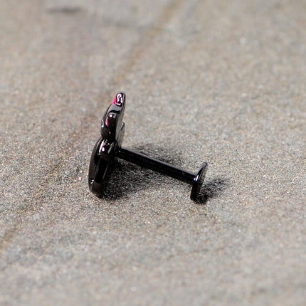 16G 5/16 Black Cat Skull Halloween Labret Monore Tragus