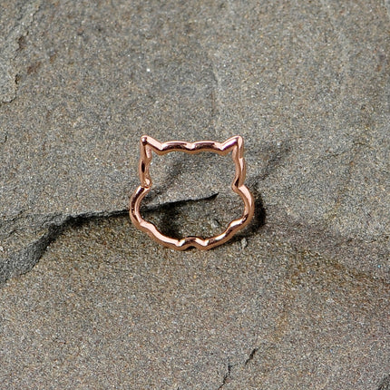 16G 3/8 Rose Gold Tone Barn Owl Halloween Closure Ring