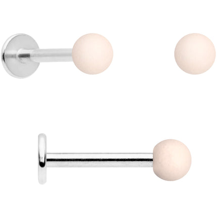 16G 5/16 Peach Brown White Matte Labret Monroe Tragus Set of 4