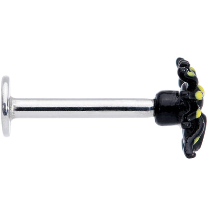16G 5/16 Black Yellow Spooky Spider Halloween Labret Monroe Tragus