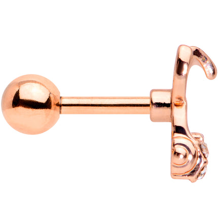 16G 1/4 Clear Gem Rose Gold Tone Bunny Headphone Cartilage Tragus