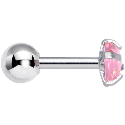 16G 1/4 Pink CZ Gem Smooth Hemisphere Cartilage Tragus Earring