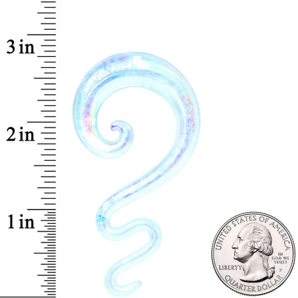00G Iridescent Clear Glass Zig Zag Spiral Taper Set