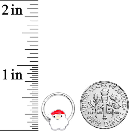 16G 3/8 Santa Claus Christmas Hinged Segment Ring