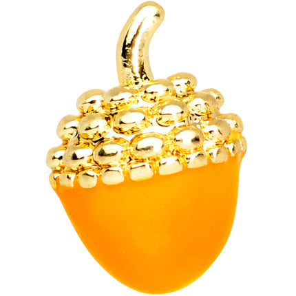 16G 1/4 Gold Tone Orange Acorn Cartilage Tragus