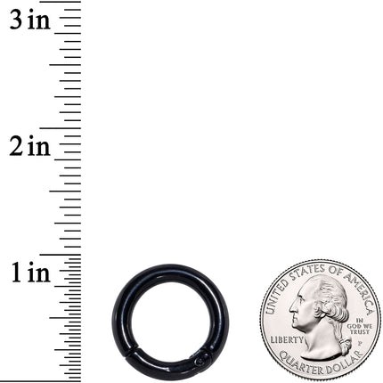 6G 5/8 Black PVD Steel Hinged Segment Ring