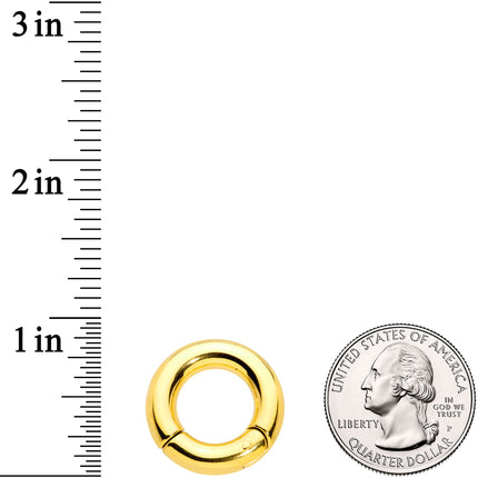 4G 1/2 Gold Tone PVD Steel Hinged Segment Ring