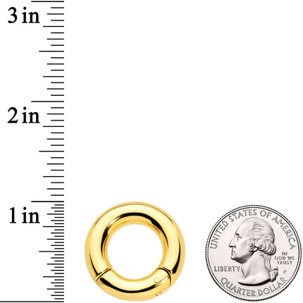 2G 9/16 Gold Tone PVD Steel Hinged Segment Ring