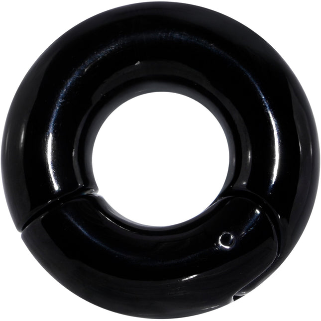 0G 1/2 Black PVD Steel Hinged Segment Ring