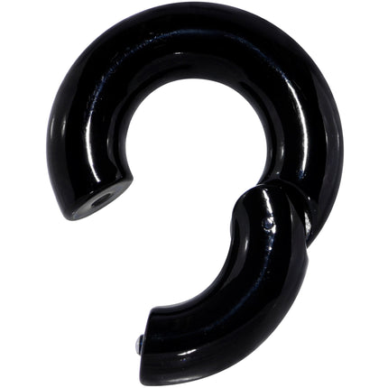 0G 9/16 Black PVD Steel Hinged Segment Ring