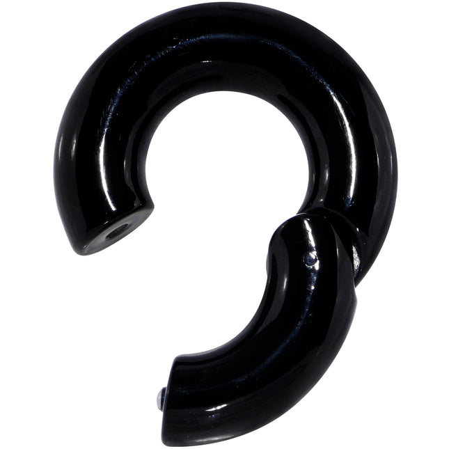 0G 9/16 Black PVD Steel Hinged Segment Ring